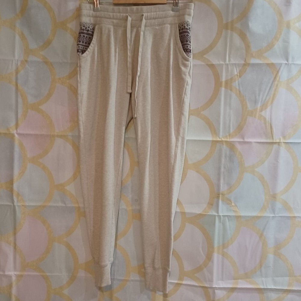 Aerie Joggers Women's Small Oatmeal Heather Knit Pockets Designer Sweatpants GUC